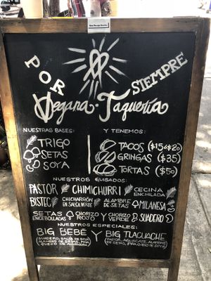 Chalkboard  at Por Siempre Vegana - Food Stall in Mexico City