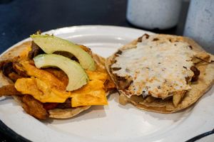 Big Tlacuache Taco & Big Baby Taco at Por Siempre Vegana - Food Stall in Mexico City