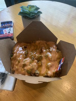 The Yaroa. Like loaded plantains! Yummy  at Dominican Garden Cafe in Johnstown