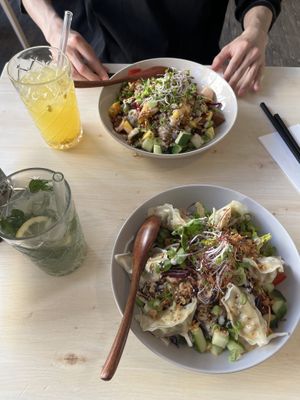 Vegan bowls and selfmade drinks  at Kuku Kane in Frankfurt
