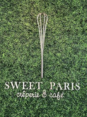 Wall art at Sweet Paris Crêperie & Café in Bloomington