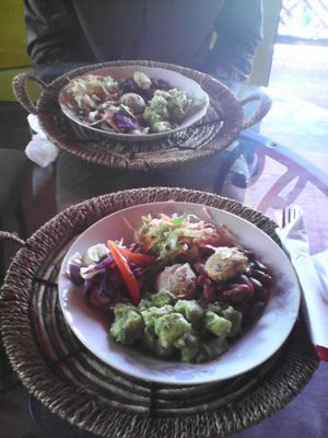 Two 'small' plates of the day at Nattywel Plus in Roseau