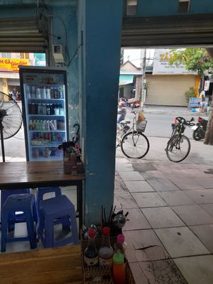Looking out at Cơm chay Thiện Nhẫn in Ho Chi Minh City