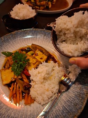 Spicy Tofu with lemongrass and chili 🌶️ at Moon Restaurant in Altdorf
