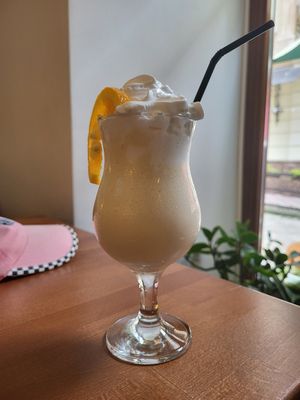 Orange milkshake. at Green Cafe & Shop in Lviv