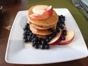 Vegan pancakes at Green Cafe & Shop in Lviv