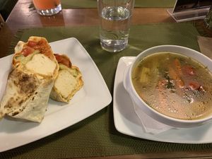 Tofu wrap at Green Cafe & Shop in Lviv