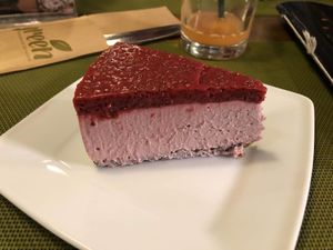 Strawberry cake at Green Cafe & Shop in Lviv