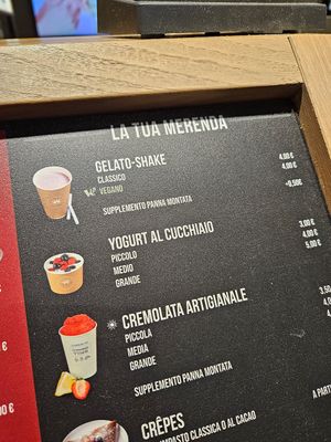 Menu at Gelateria La Romana in Monza