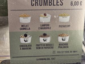 Menu at Gelateria La Romana in Monza