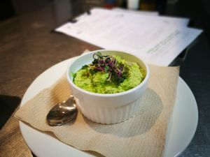 Vegan almogrote (local cheese and parsley dip)  at Tapaste in Tenerife