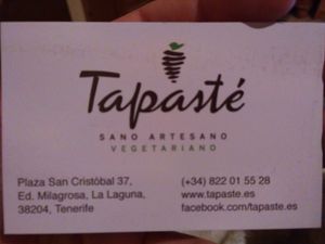 Business Card Tapasté at Tapaste in Tenerife