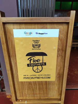 Sign at Five Chutneys - Mambo Cafe in Karatu