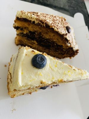Tiramisu and lemon-blueberry cake to go   at Tati in Nijmegen