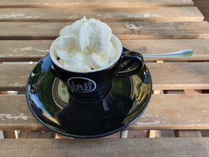 Affogato with whipped cream at Tati in Nijmegen