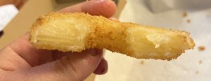Inside pineapple fritter   at All Aboard Seafoods in Bellevue