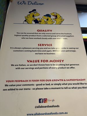    Information   at All Aboard Seafoods in Bellevue