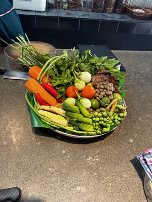 Lots of fresh ingredients   at Napalai Thai Cooking School in Koh Chang