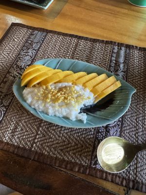 Vegan mango sticky ricee  at Napalai Thai Cooking School in Koh Chang