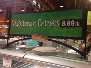 items clearly labeled vegan or veg at Wegmans in Rochester
