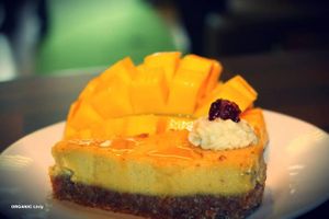 Organic Raw Exotic Mango Cheese Cake at Organic Livity - Brick Lane in East London
