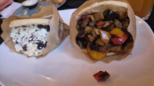 Vegetarian arepas at Hallo Arepa & Bowls in Munich