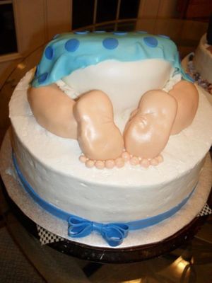 Vegetarian baby shower cake
 at Rose Valley Cakes in Queens