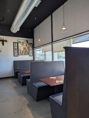 Interior window booths at A Taste of Thai Cuisine in Reno