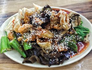 Vegan dry Yong Tau Foo at Vege Yong Tau Foo - 美味園釀豆腐 in Kuching