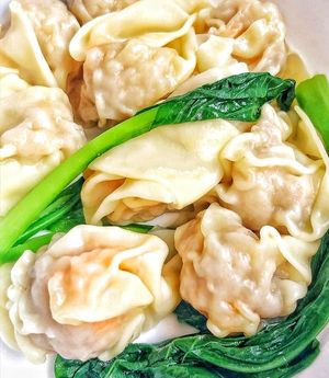 Dry wanton at Vege Yong Tau Foo - 美味園釀豆腐 in Kuching