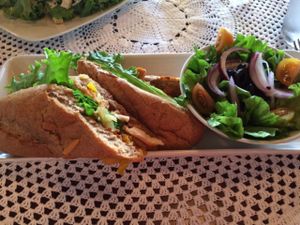 vegan Turkey sandwich  at Dodo Bon Pan Cafe in Panama City