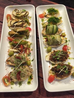 Vegan Montaditos.   Ideal to share. at Dodo Bon Pan Cafe in Panama City