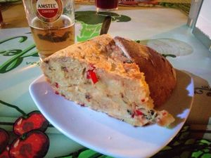 Tortilla de patata vegana at Cafe Atelier in Salamanca