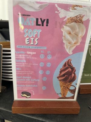 Vegan vanilla soft ice cream   at Kibinas in Leipzig