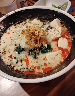 Spicy creamy vegan Ramen  at JINYA Ramen Bar in Kennesaw