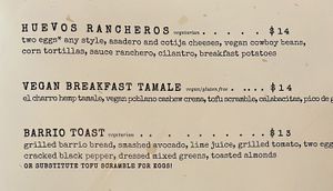 Veggie/vegan options   at Cup Cafe in Tucson