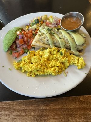 Vegan breakfast tamale  at Cup Cafe in Tucson