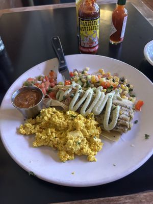 Vegan breakfast tamale   at Cup Cafe in Tucson