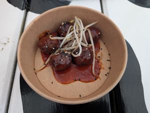 Teeny but tasty Korean meatballs at House of Seitan - Piwna in Gdansk