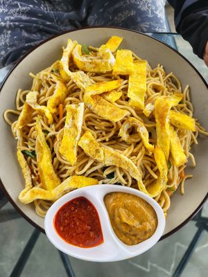 Chowmein egg at Wall Street Cafe & Bar in Pokhara