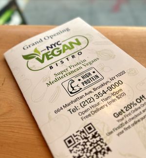 Menu  at NYC Vegan Bistro in Brooklyn