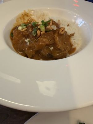 Pom Pom curry rice alternative with roasted Sacha Inchi seeds  at NYC Vegan Bistro in Brooklyn