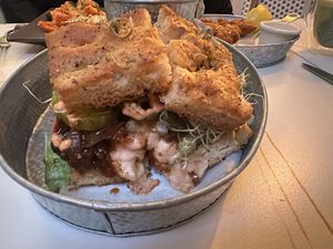 CEO burger  at NYC Vegan Bistro in Brooklyn