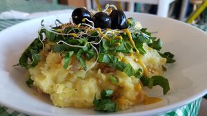 amazing vegan potato salad at Happy Vegan in Tijuana