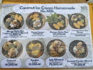 EIGHT different vegan ice cream options! at Miti Restaurant - ຮ້ານອາຫານ ມິຕິ in Luang Prabang