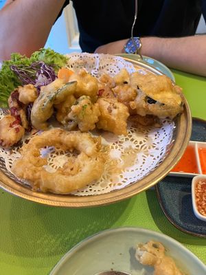 Mixed vegetarian starter. (We’d already eaten the sweetcorn fritters and spring rolls) at Paste in Nottingham