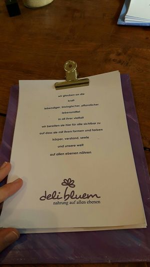 Speisekarte at Deli Bluem in Vienna