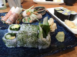 mock duck and green menu + maki (maki's are GREAT!!)  at Feng Sushi - Borough Market in South East London