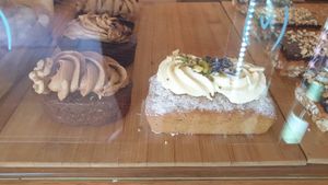 Vegan coffee cake & lemon cake at Pollen in Kyneton
