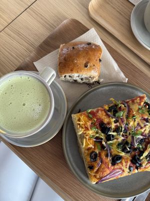 Brioche, Focaccia, Matcha   at Land & Monkeys in Aix-en-provence